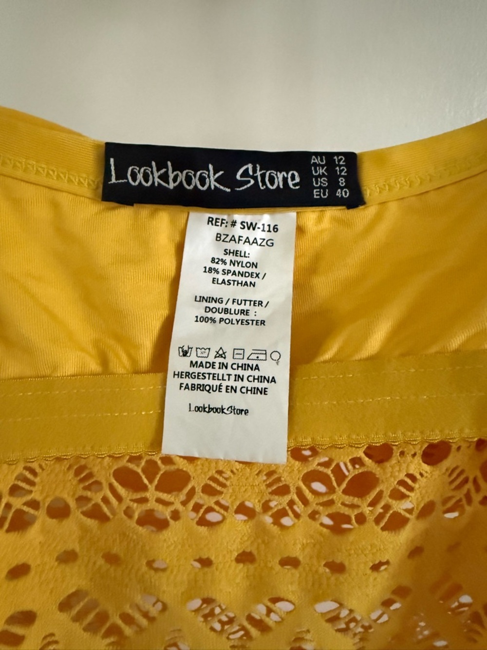 Lookbook store crochet bathing suit yellow size 8 - Picture 7 of 7